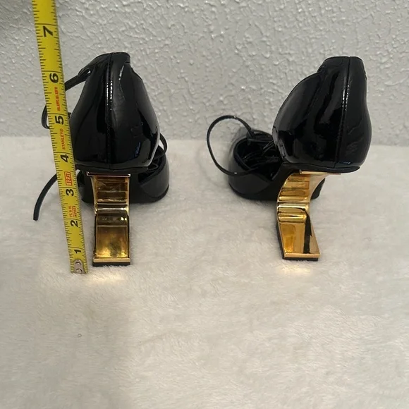 Jeffrey Campbell Demi d'Orsay pump in Black Patent finish with gold- tone Heels - Picture 8 of 15